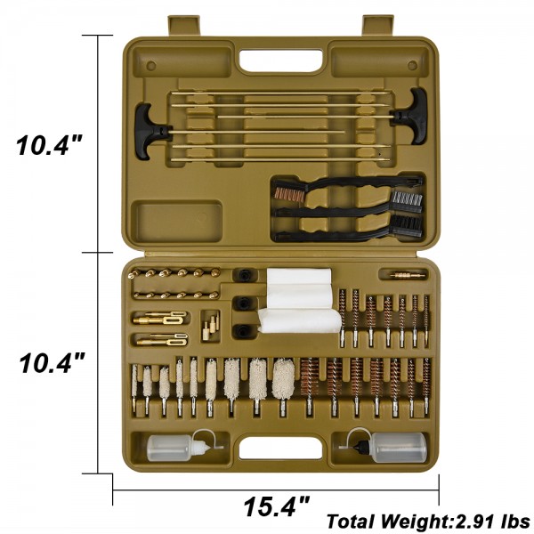 IUNIO Universal Gun Cleaning Kit Supplies Solid Brass Rods Jags Slotted  Tips Bore Mop Brush Handgun Shotgun Muzzle Loader Pistol Firearm Cleaning  use After Hunting Shooting All Caliber